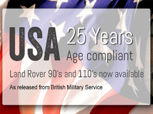 USA Compliant Ex Army MoD Surplus Land rovers